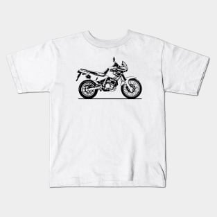 NX650 Dominator Motorcycle Sketch Art Kids T-Shirt